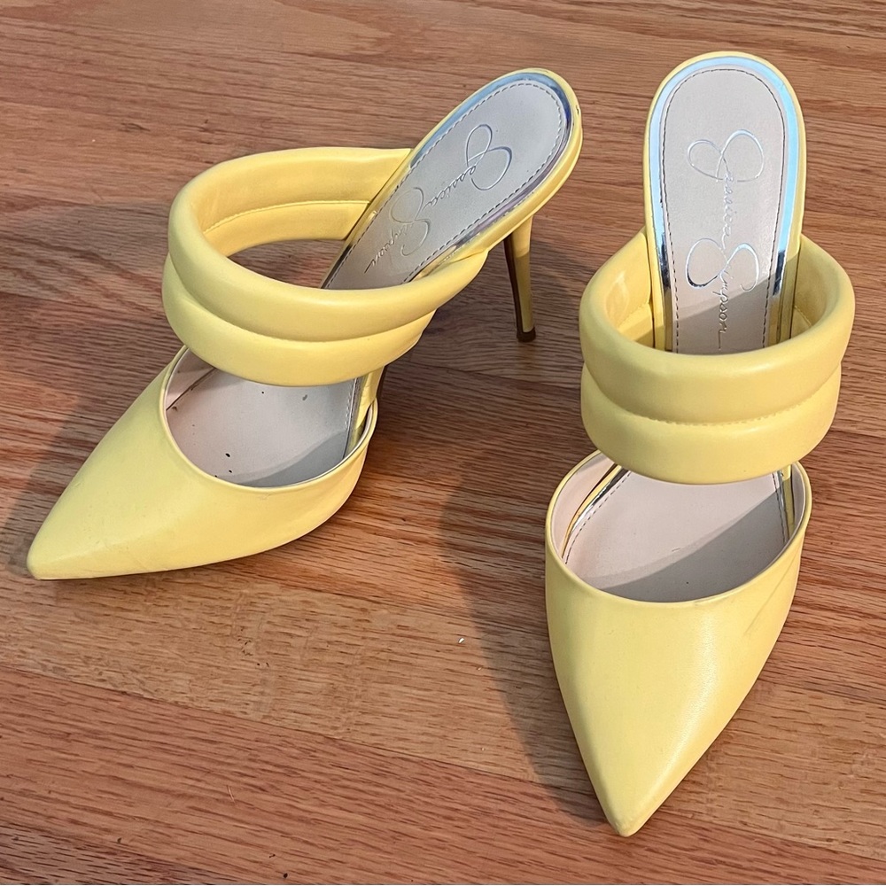 Jessica Simpson Yellow Pointed Toe Mules
